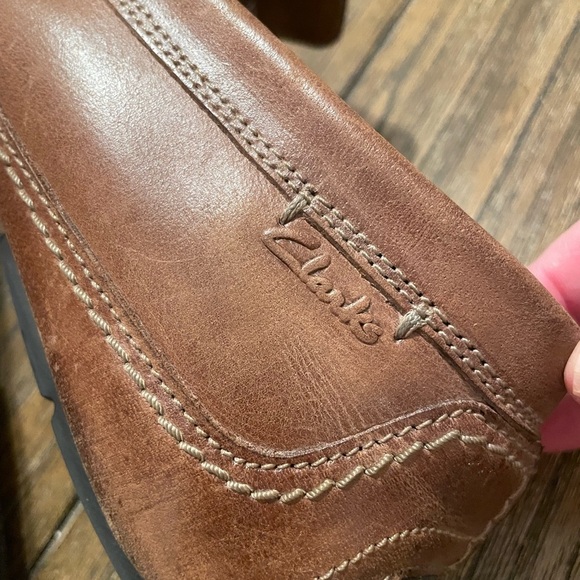 Clarks Collection Brown Leather Slip On Comfort Driving Penny Loafer Size 10 main image 6